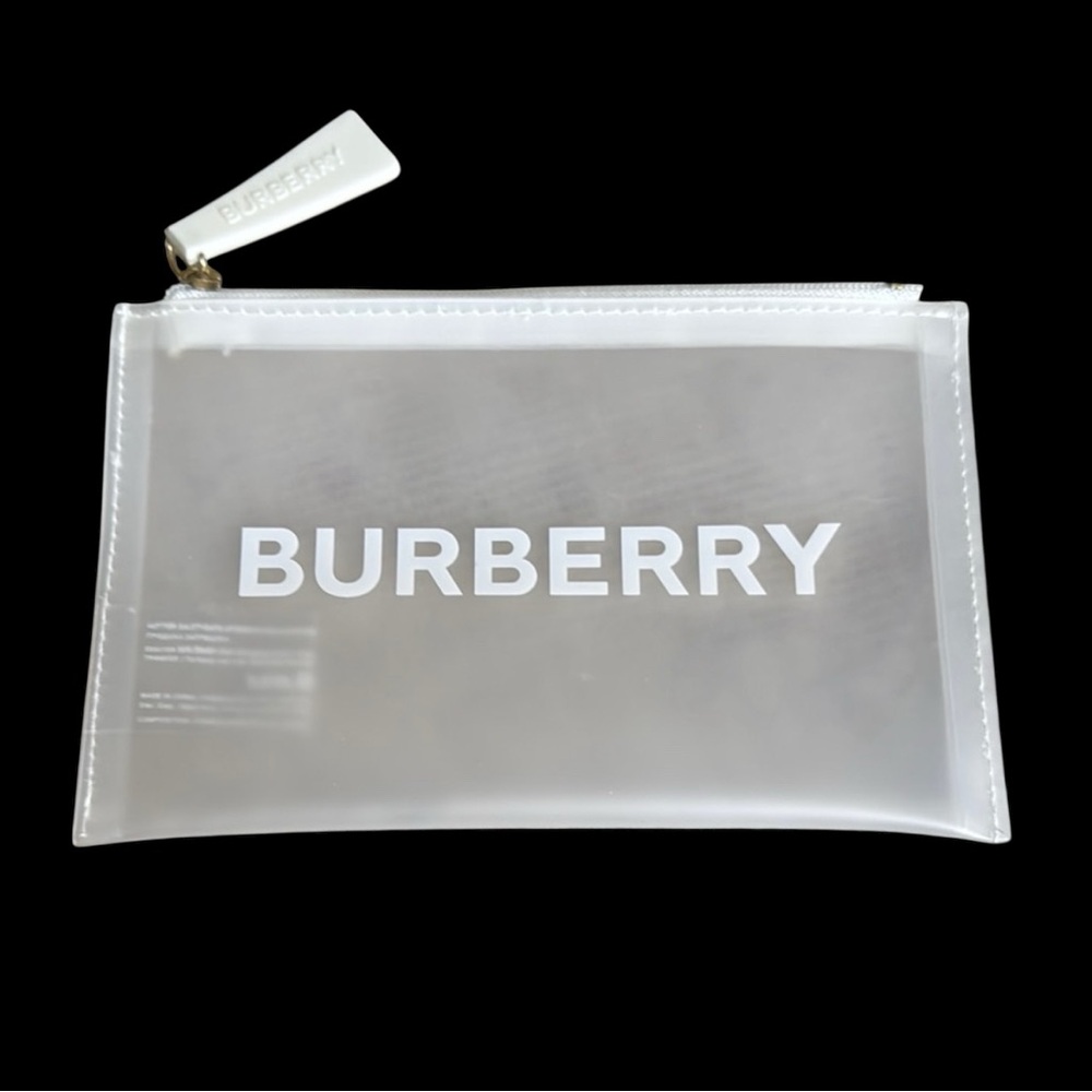 New Clear Burberry GWP Transparent Clutch Bag w/ Burberry Zipper Pull